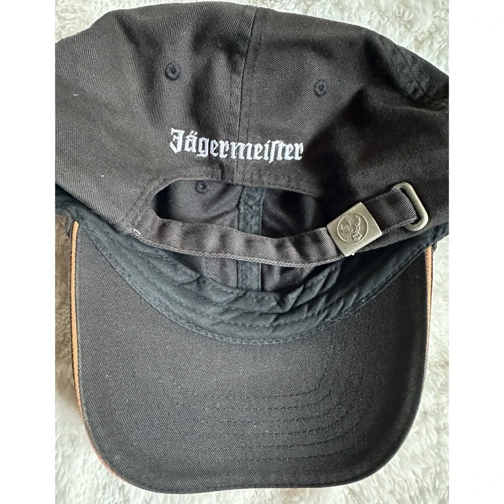 Jagermeister Deer Stag Logo Adjustable Baseball Hat Black Strapback Pre-Owned